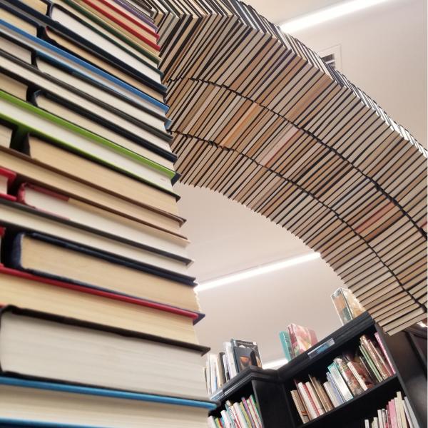 Book Lovers Wedding Arch Close-up Photography Books Sandman Bookstore Punta Gorda Florida Tourist Tourism Local Art Rainbow Book Arch Buy Sell Library