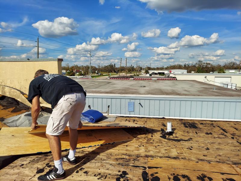 Plywood roof hurricane irma