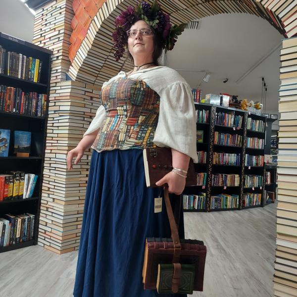 Book Corset and Leather Bag